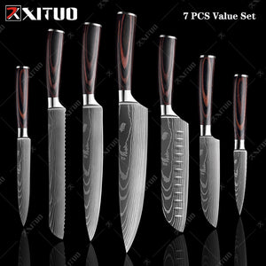 XITUO 1-10 Pcs Set Kitchen Chef Knives