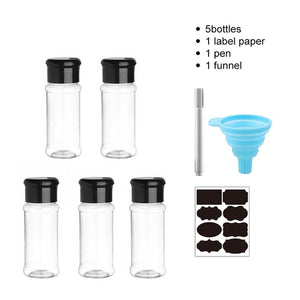 5/10/15/20PC Jars for spices Salt and Pepper Shaker Seasoning Jar spice organizer Plastic Barbecue Condiment Kitchen Gadget Tool