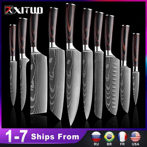 XITUO 1-10 Pcs Set Kitchen Chef Knives